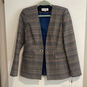 NWT Calvin Klein plaid blazer